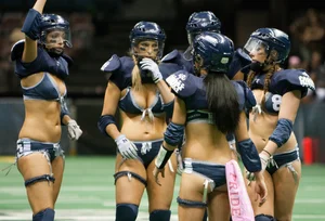 Sexy female football players with hot bodies