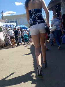 Hot Ass Closeup - Girl on Heels on the Market