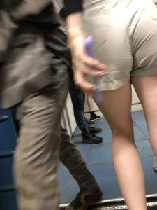 Cute Teen in Shorts, a Top and Sneakers Subway Huge Creepshots Collection