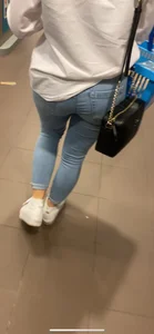 Peachy ass blonde teen employee shopping
