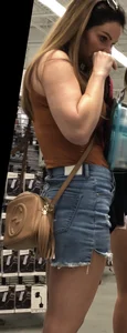 Pretty busty milf in shorts