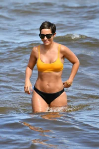 Frankie Bridge nip slips in a bikini on the beach
