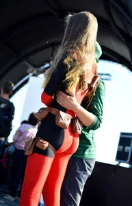 Sexy girl dressed as Deadpool with a nice ass