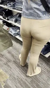 Hot Mom in Tan Ribbed Flares