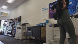 Green Lululemons Bent Over at Fedex
