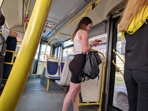 Perfect Big Booty in a Skirt Bus and Street Creepshots