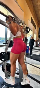 Perfect FAT gym booty in red shorts