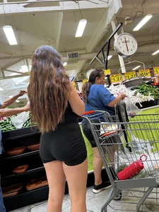 Busty big booty Latina in one piece spandex