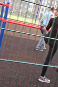 Skinny Girl in Tights Working Out