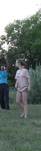 Nerdy blonde teen plays in tight short shorts