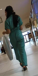 Mall Baddie in Jumpsuit Walking Up The Stairs