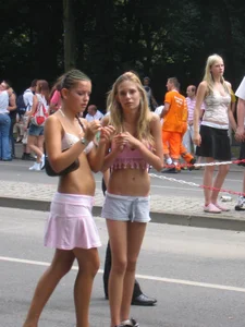 Girls with Sexy Bellies Street Candid - Mini Shorts, Skirt and Bra