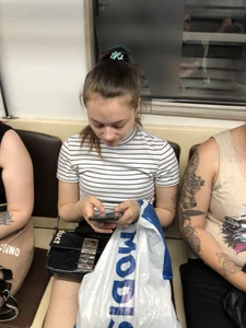 A Cute Candid Teen in Shorts And Sneakers in the Subway Creepshots