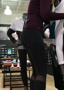 Dicks employee in tight leggings with an incredible ass