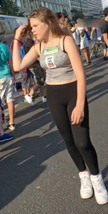 Cute VPL teen in tights on the street candid photos