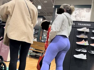 Fat Ass Booty VPL in Purple Leggings