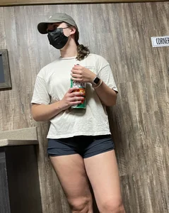 Thick college slut in shorts
