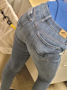 Blonde Coworker in tight jeans. Round 4