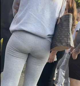 Grey see through leggings VPL and more
