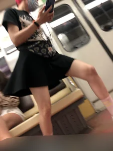 Cute Candid Teen With Red Hair in a Skirt Subway Creepshots Gallery