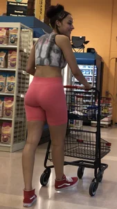Pink spandex shorts and some problematic leggings