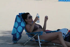 Big collection of various sexy girls on a beach in bikinis