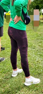 Thin Milf in purple yogas (hint of VPL)