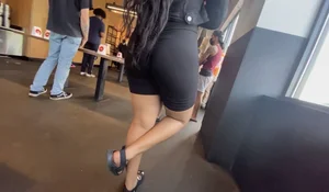 Ass so phat Latina in biker shorts  ( Not OC)