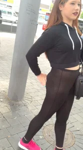 Sexy Girl in Seethrough Leggings VPL Street Creepshots Gallery