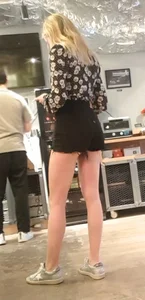 Girl in Mini Shorts with Cute Sexy Legs Mall Creepshot