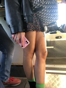 Beautiful Candid Girl With Tattooed (And Slightly Hairy) Legs in Boots and a Dress Public Bus Creepshots Gallery