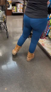 Milf in blue leggings with vpl bent over for us!!! pt1 (OC)