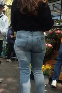 Various hot butts in tight jeans on the street and inside cafes, some teens too