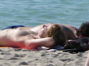Sexy Florida beach bikini girls, some topless