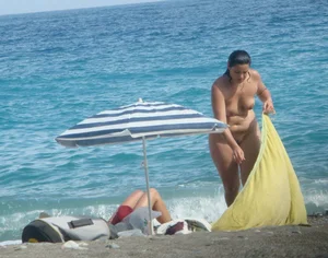 Nude beach and topless girls