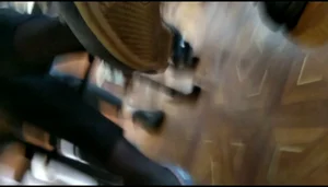 Candid teen college student's feet in flats closeup videos in class