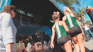Girls in Mini Shorts on the Street