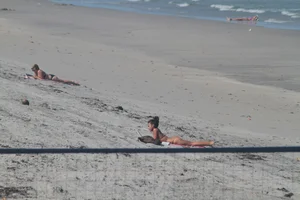 Big collection of various sexy girls on a beach in bikinis