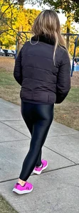 Hot Babysitter in shiny leggings