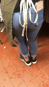 Cute butt teen in tight jeans