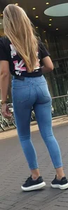 Various hot butts in tight jeans on the street and inside cafes, some teens too