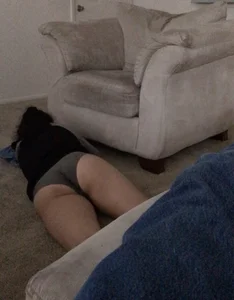 Girl in Panties With Chunky Legs Lying on the Floor Home Creepshot