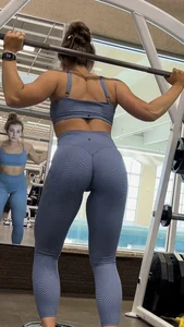 TIGHT TEEN Sculpted ASS in blue patterned leggings, perfect tease face