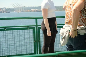 Fat ass in yoga pants showing off (OC)