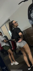 Petite with grey short shorts