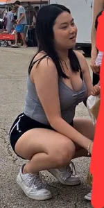 Busty asian with vpl