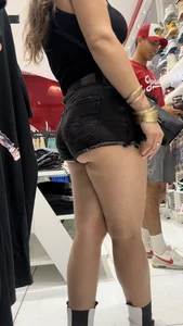 CHEEKED UP LIGHT SKIN LATINA! (Short shorts ;)