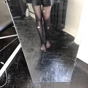 Teen in Torn Pantyhose Hot Mirror Selfie