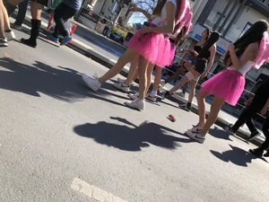 Carnival girls wearing pantyhose, spandex shorts, stockings, skirts and other outfits
