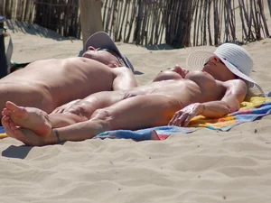 Nude beach and topless girls